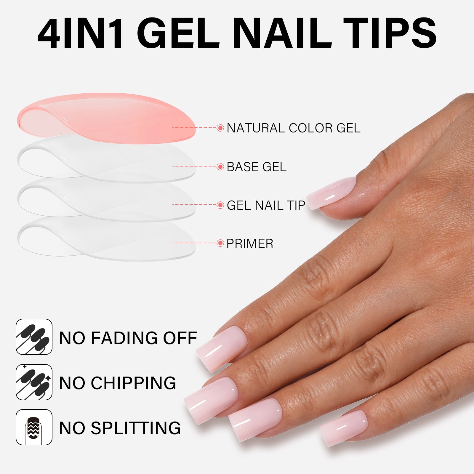 RealFit Nude Tone Mixed Color Press-On Nails 