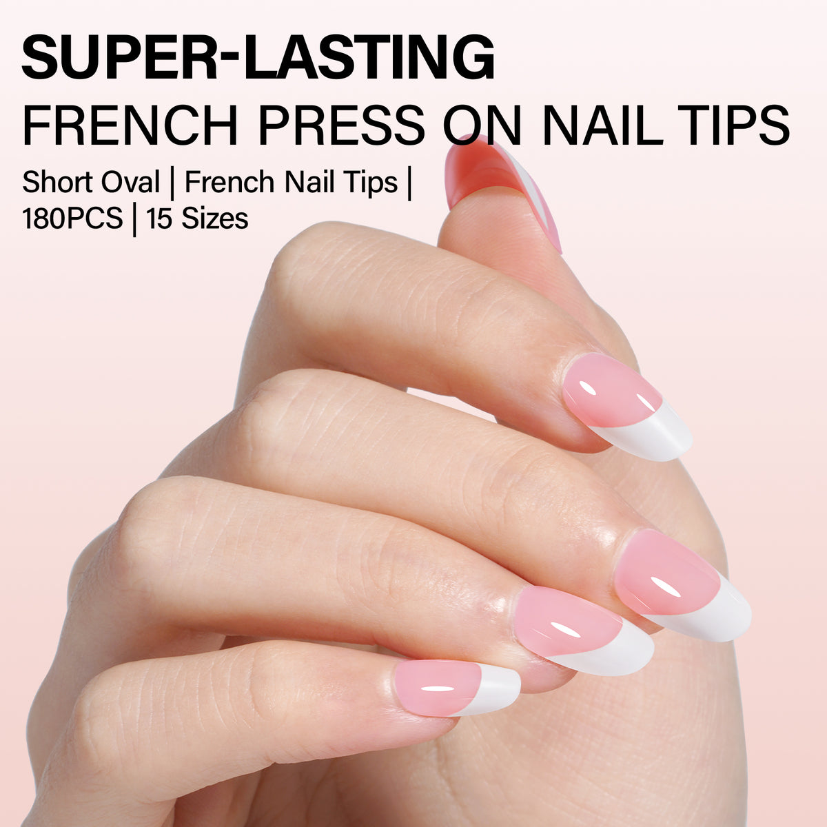 Short Oval French Tip Press on Nails 