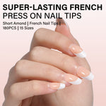 Short Oval French Tip Press on Nails 