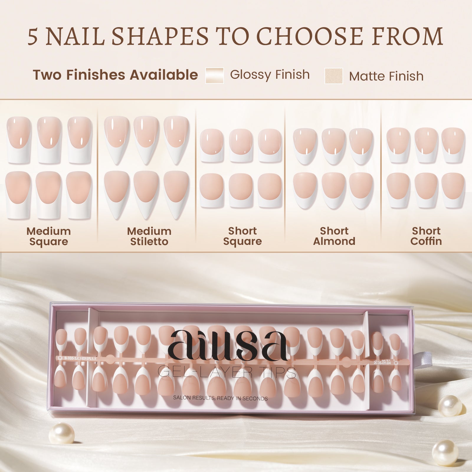 Nude Base French Tip Press On Nails 