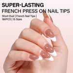 Almond French Tip Press on Nails 