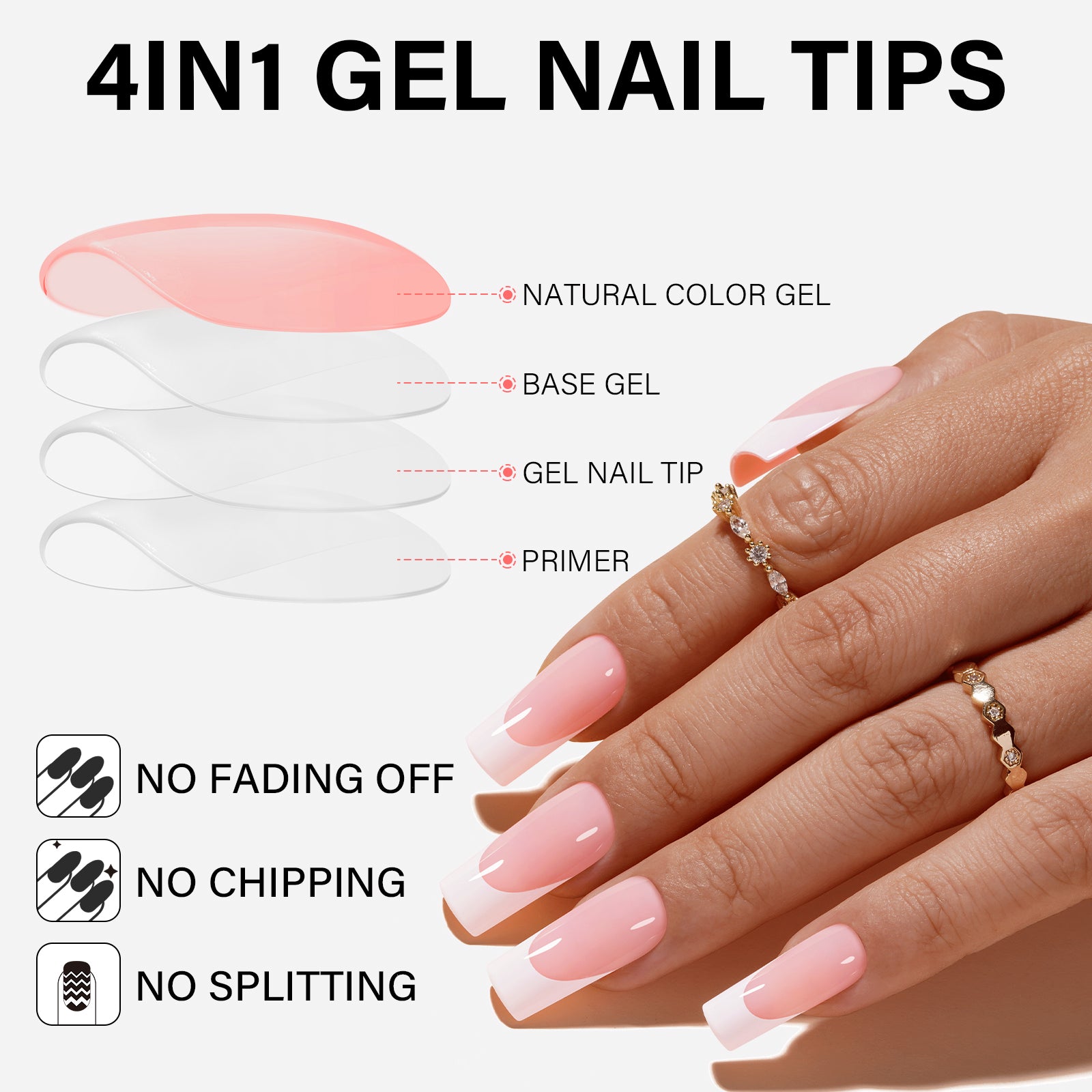 French Gel Nail Tips 5 Colors 