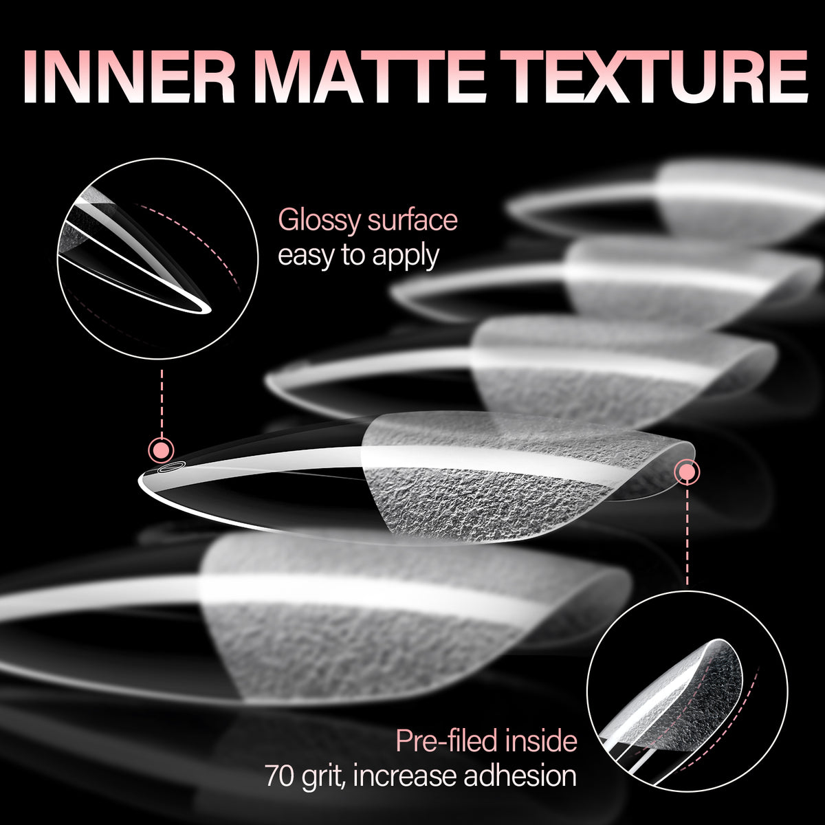 Half Matte False Nail Tips 