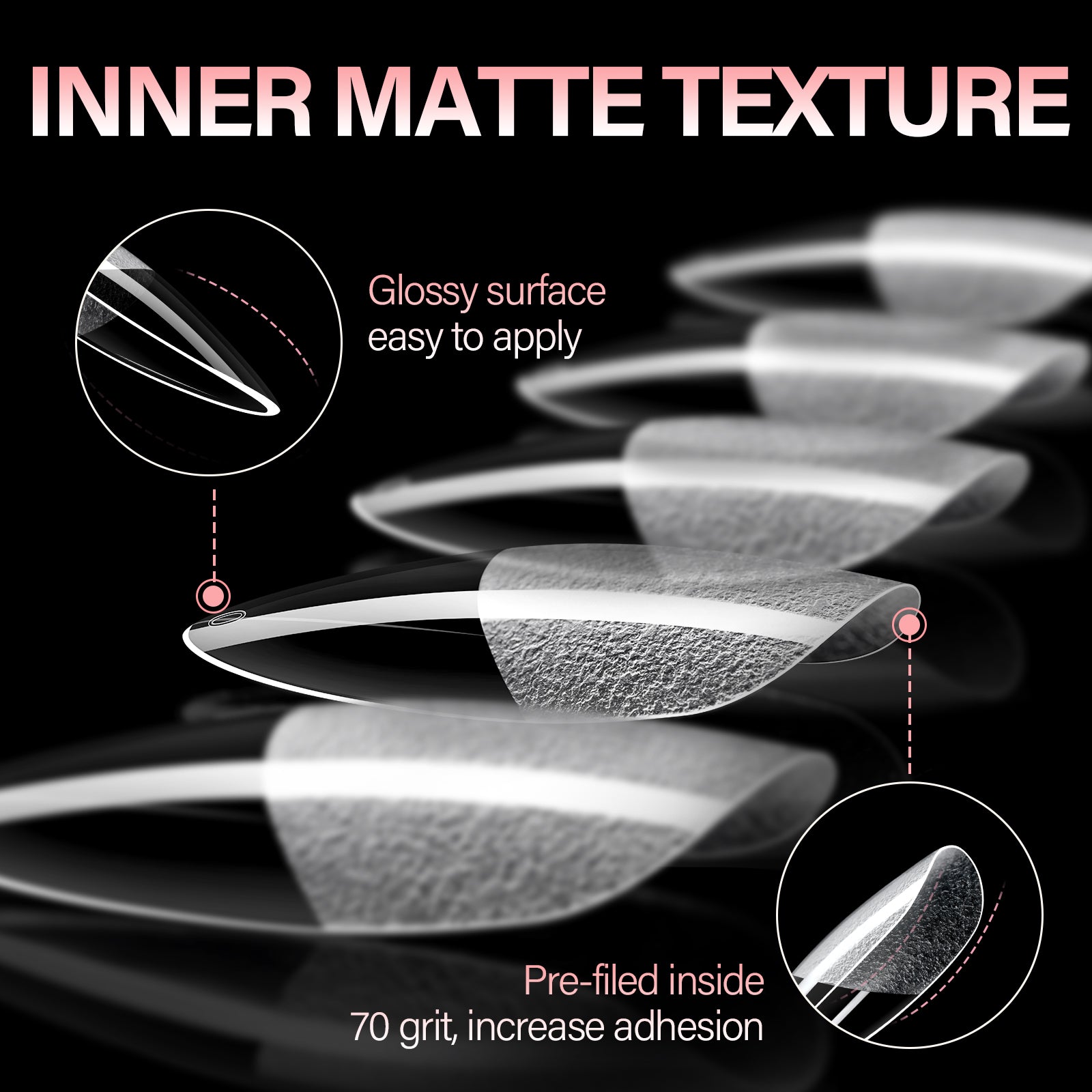 Half Matte False Nail Tips 