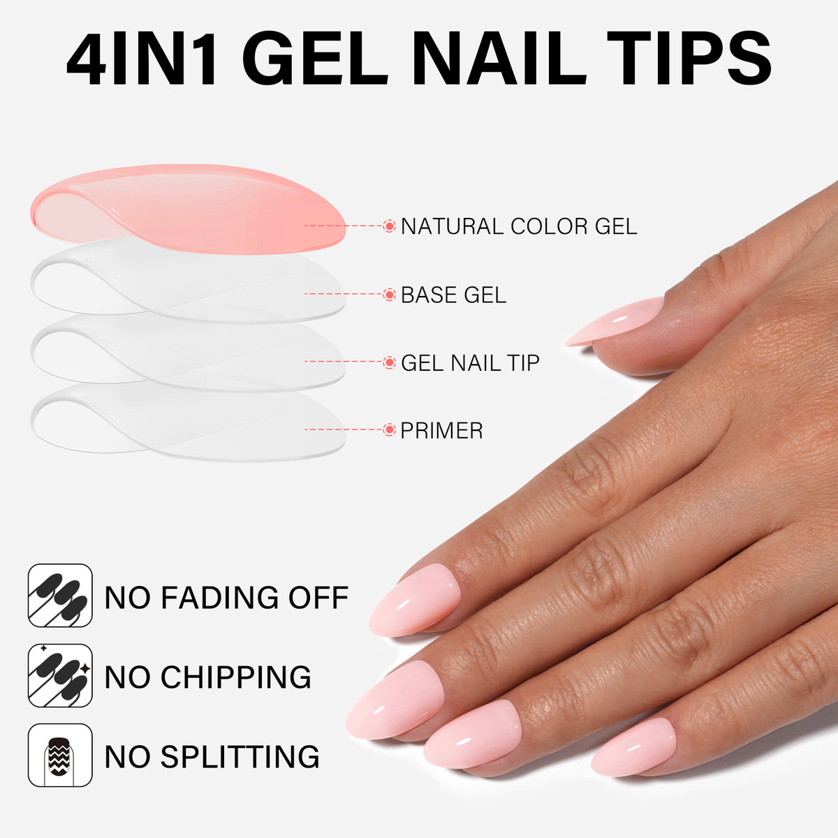 RealFit Nude Tone Mixed Color Press-On Nails 