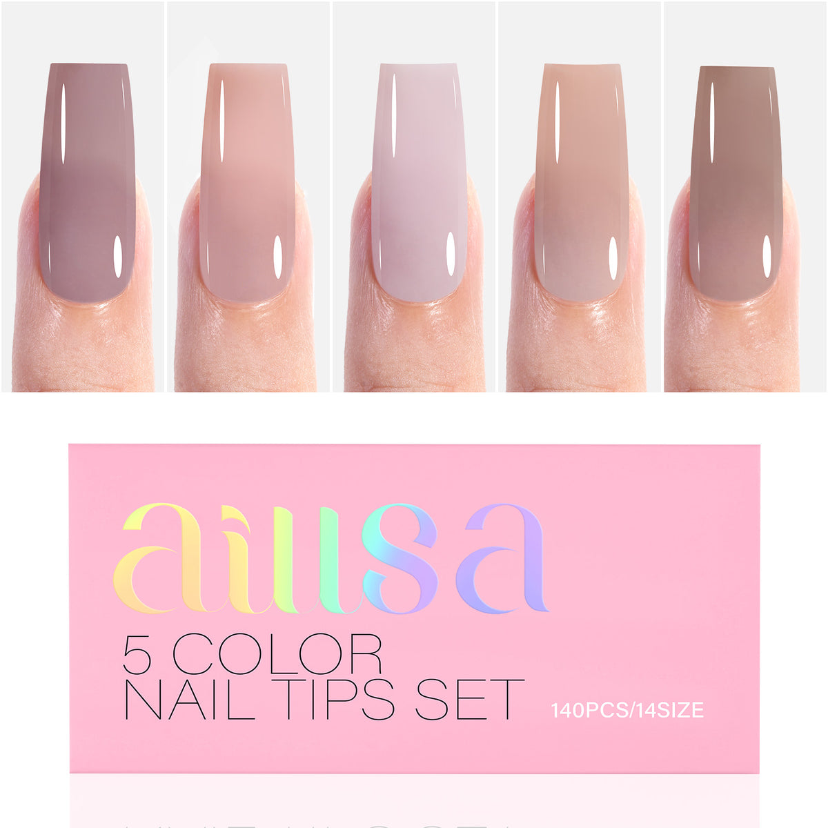 RealFit Nude Tone Mixed Color Press-On Nails 