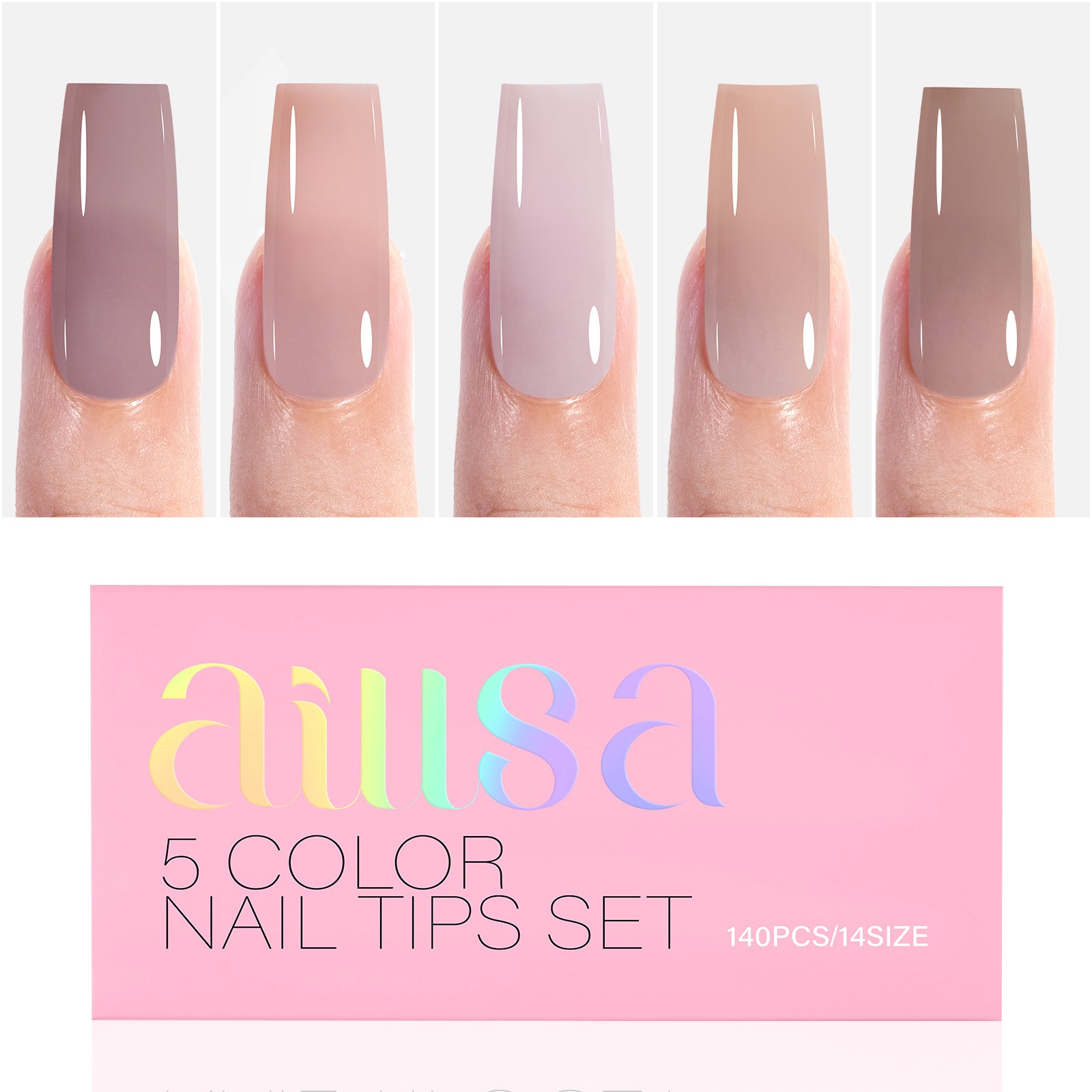 RealFit Nude Tone Mixed Color Press-On Nails 