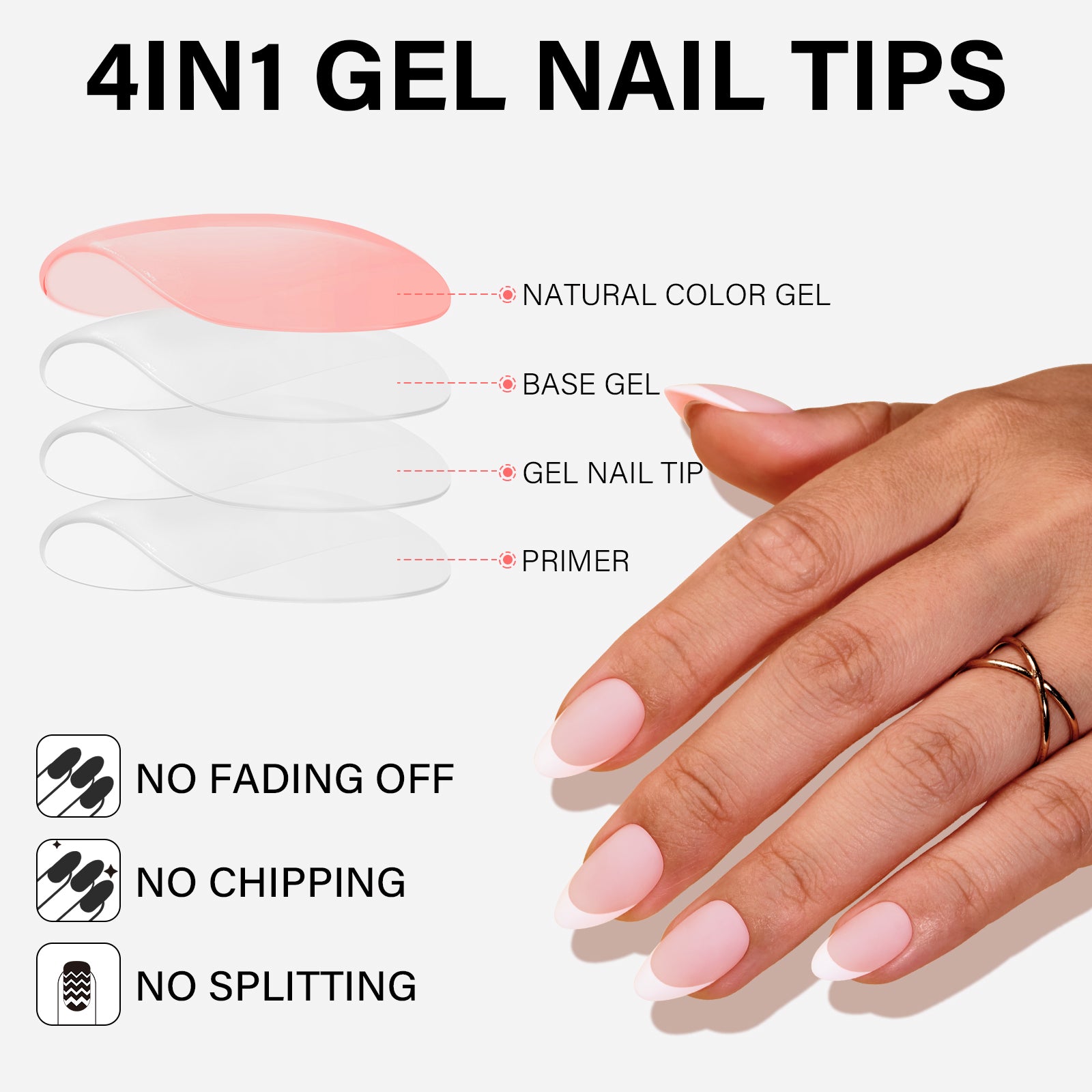 French Gel Nail Tips 5 Colors 