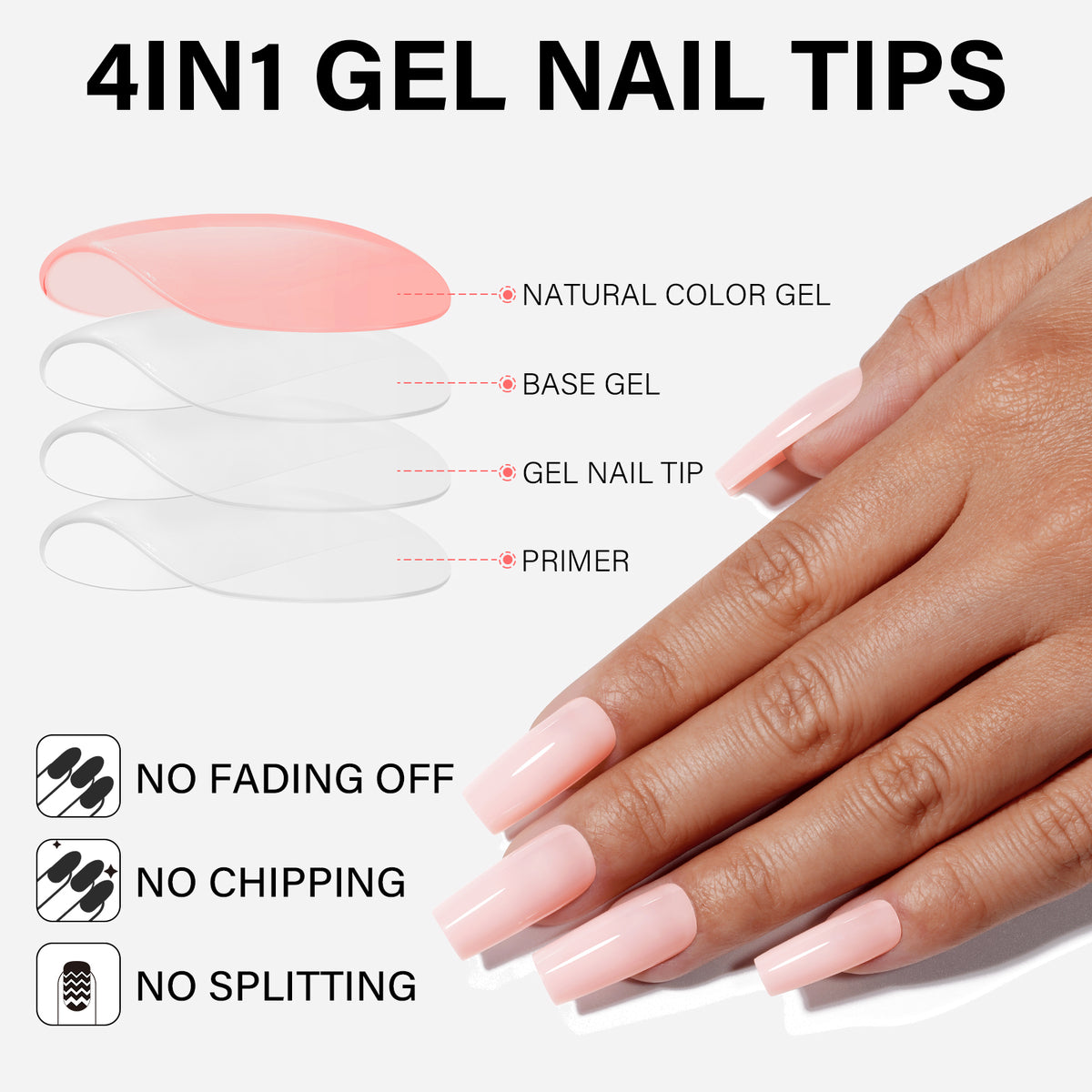 RealFit Nude Tone Mixed Color Press-On Nails 