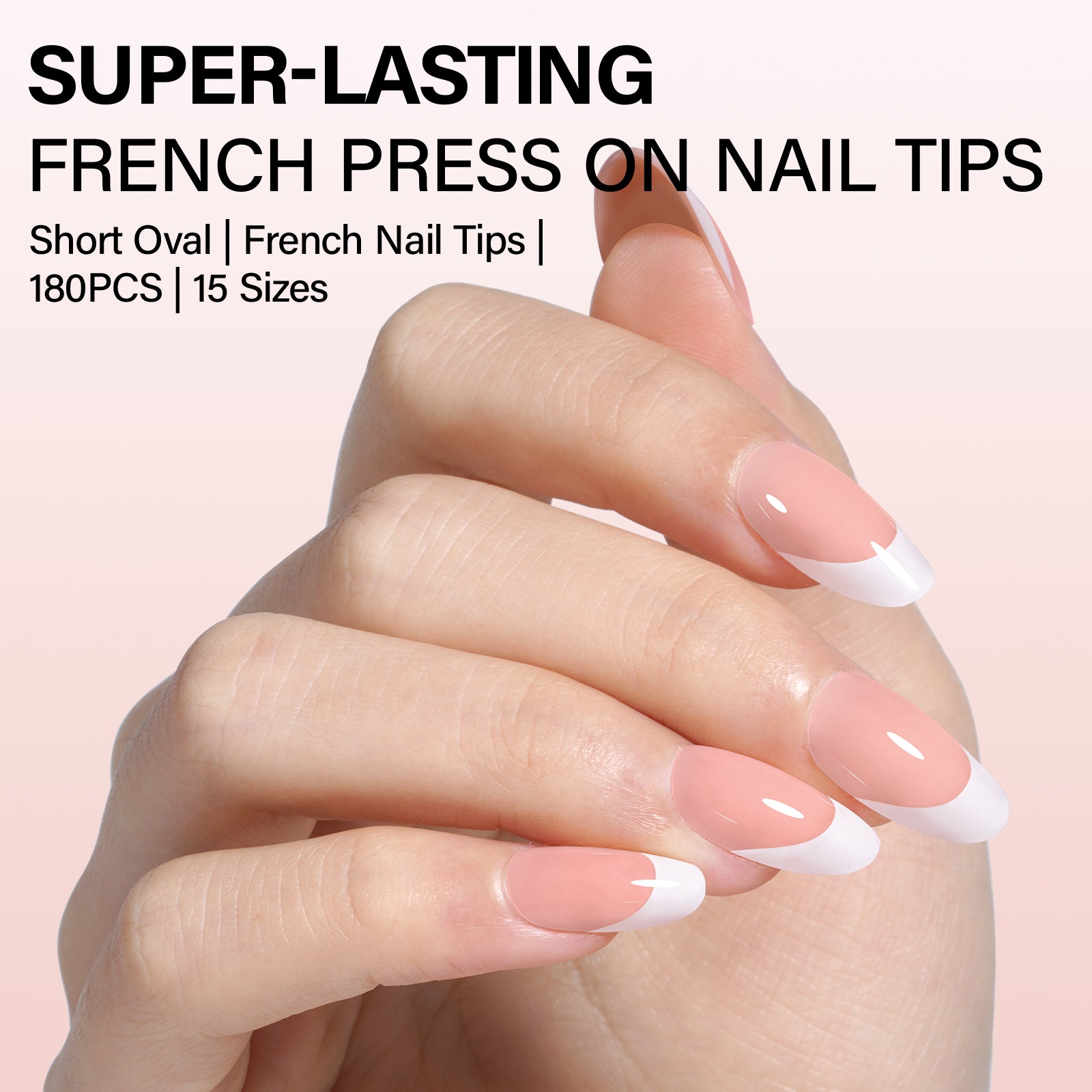 Short Oval French Tip Press on Nails 