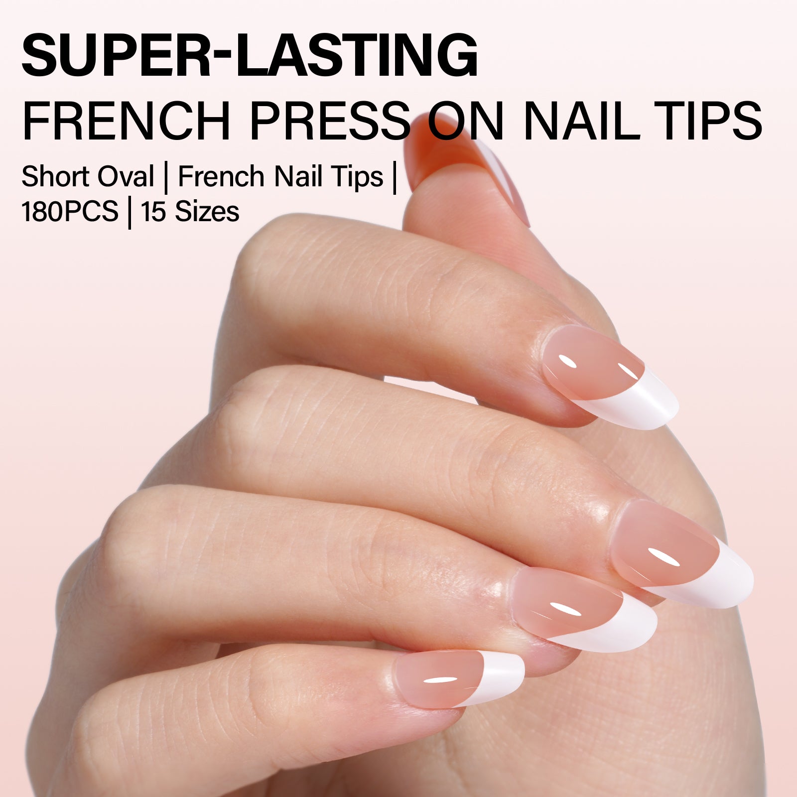 Short Oval French Tip Press on Nails 