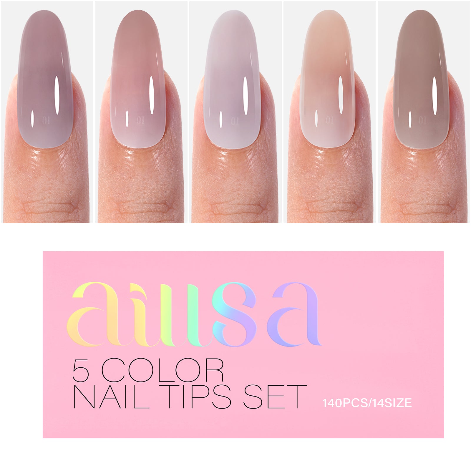 RealFit Nude Tone Mixed Color Press-On Nails 