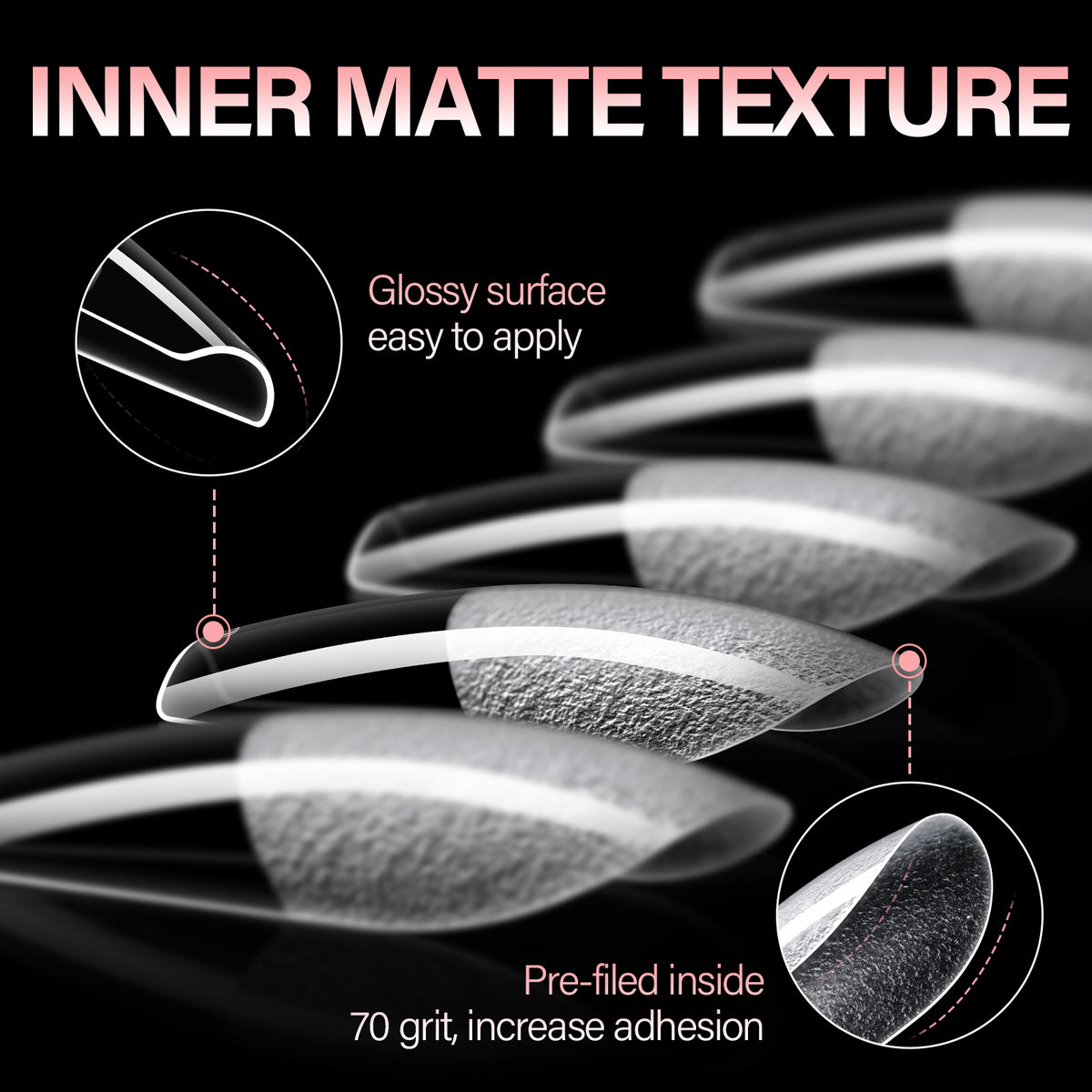 Half Matte False Nail Tips 