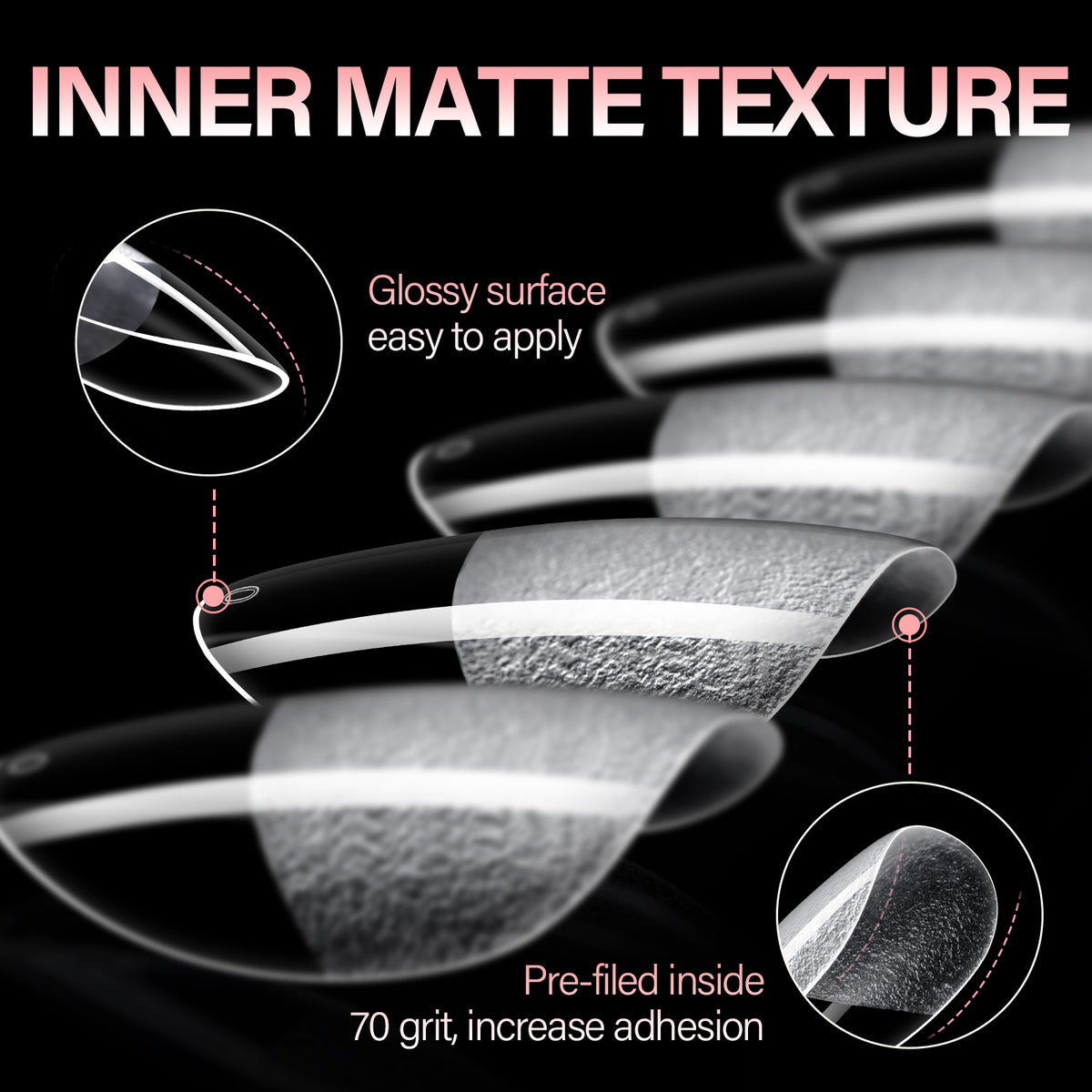Half Matte False Nail Tips 