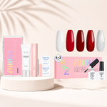 216Pcs Acrylic Pre-Filed Fake Press on Kit & 7PCS Gel Nail Polish Set 