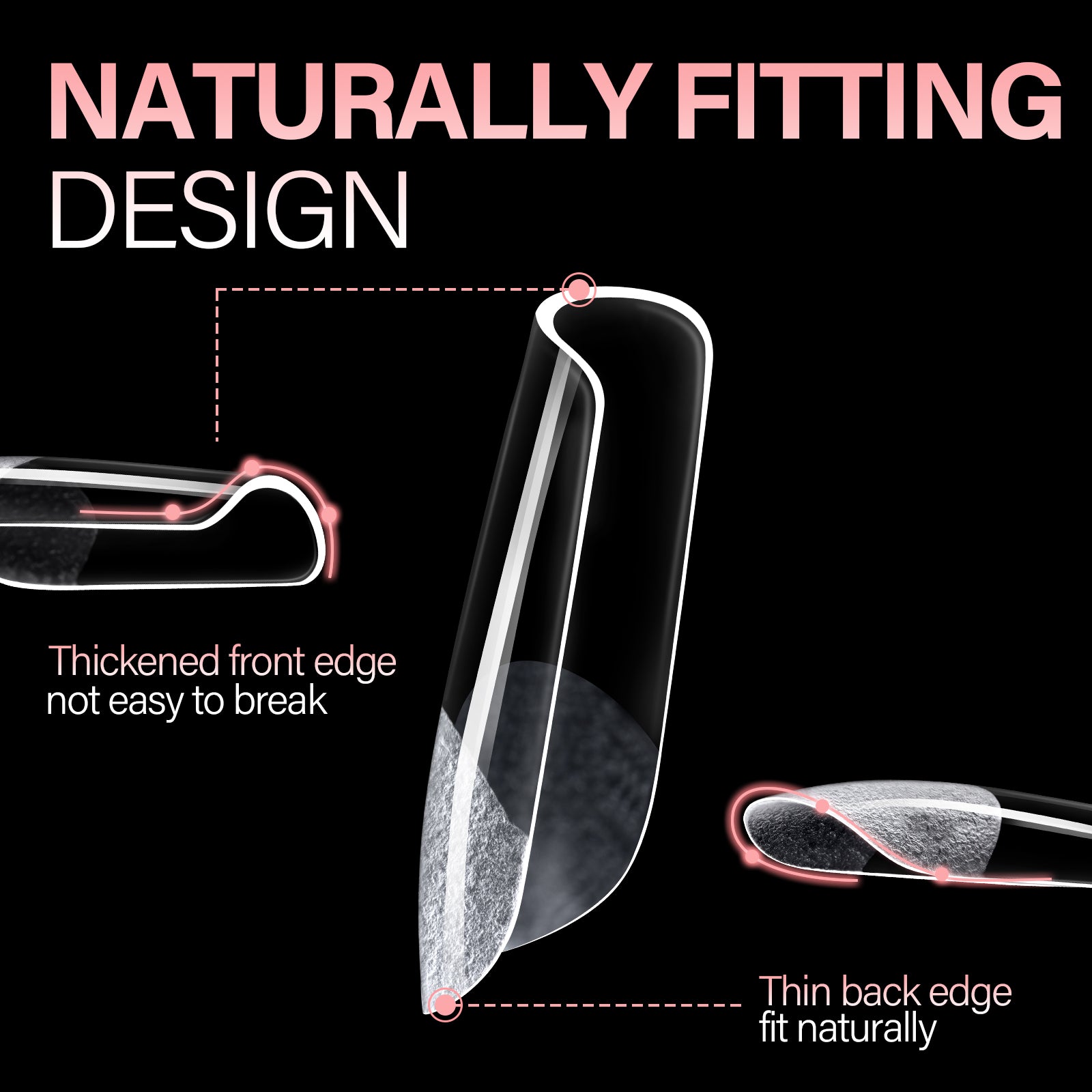 Half Matte False Nail Tips 