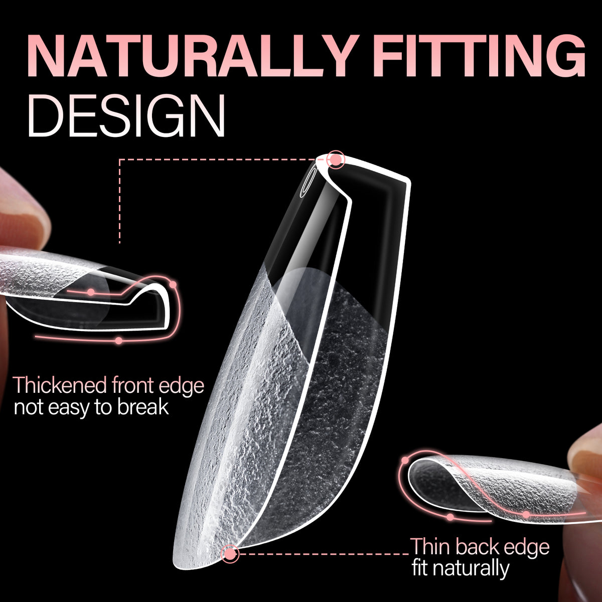 Half Matte False Nail Tips 
