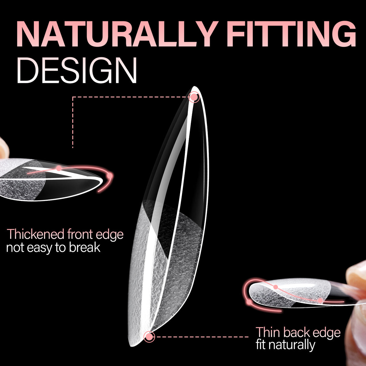 Half Matte False Nail Tips 