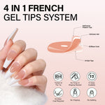 Long Coffin French Tip Press on Nails 