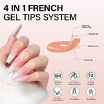 Long Coffin French Tip Press on Nails 