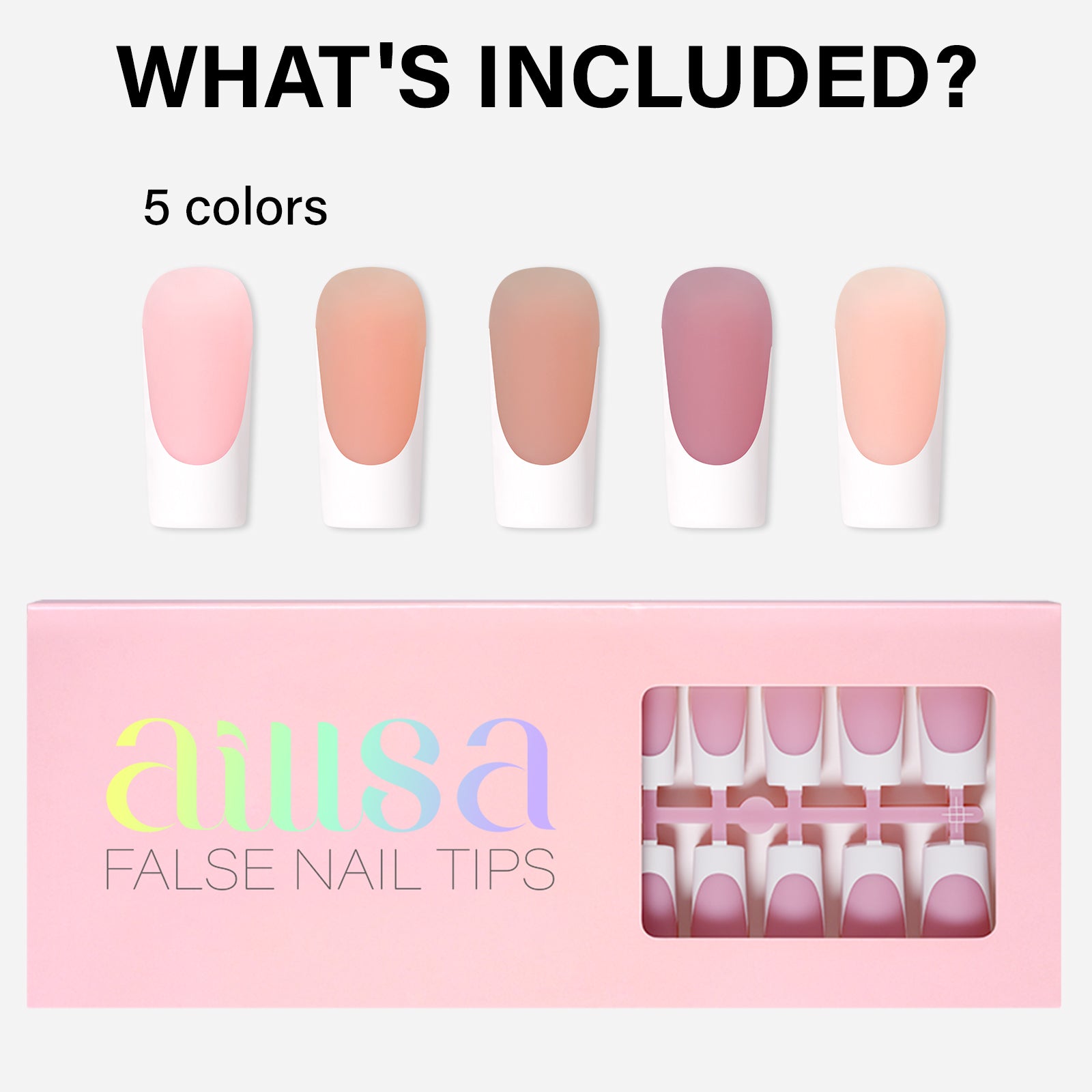 French Gel Nail Tips 5 Colors 
