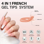 Long Coffin French Tip Press on Nails 
