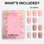 12 Mixed Colors Press-On Nails 
