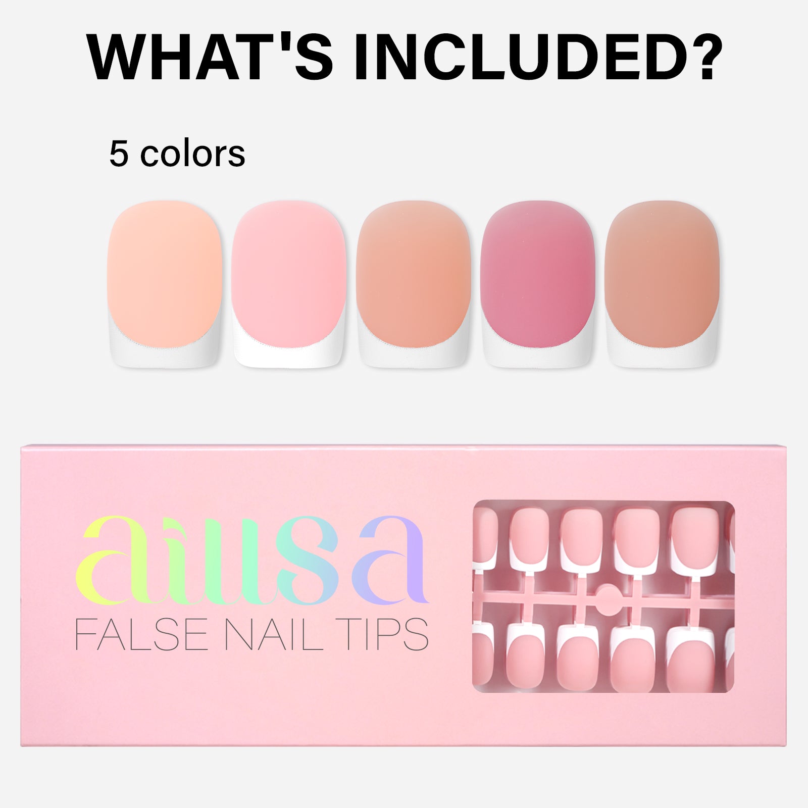 French Gel Nail Tips 5 Colors 