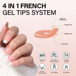 Extra Short Coffin French Tip Press on Nails 