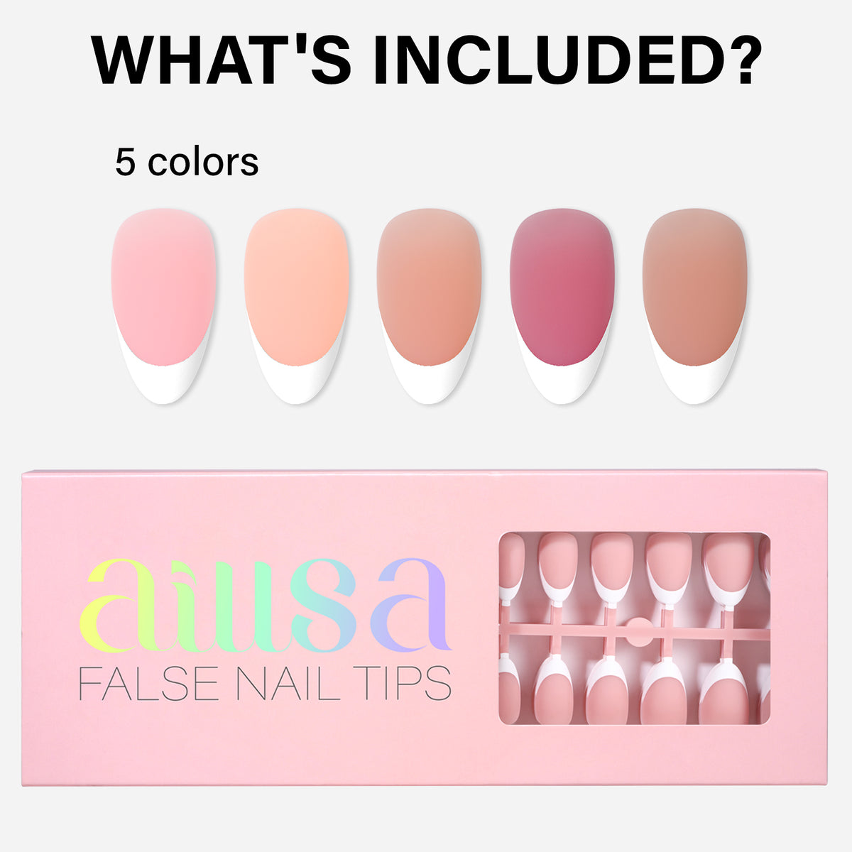 French Gel Nail Tips 5 Colors 