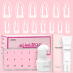 Nail Tips Set With Mini UV Cure Lamp & 30g Strong Solid Nail Glue 