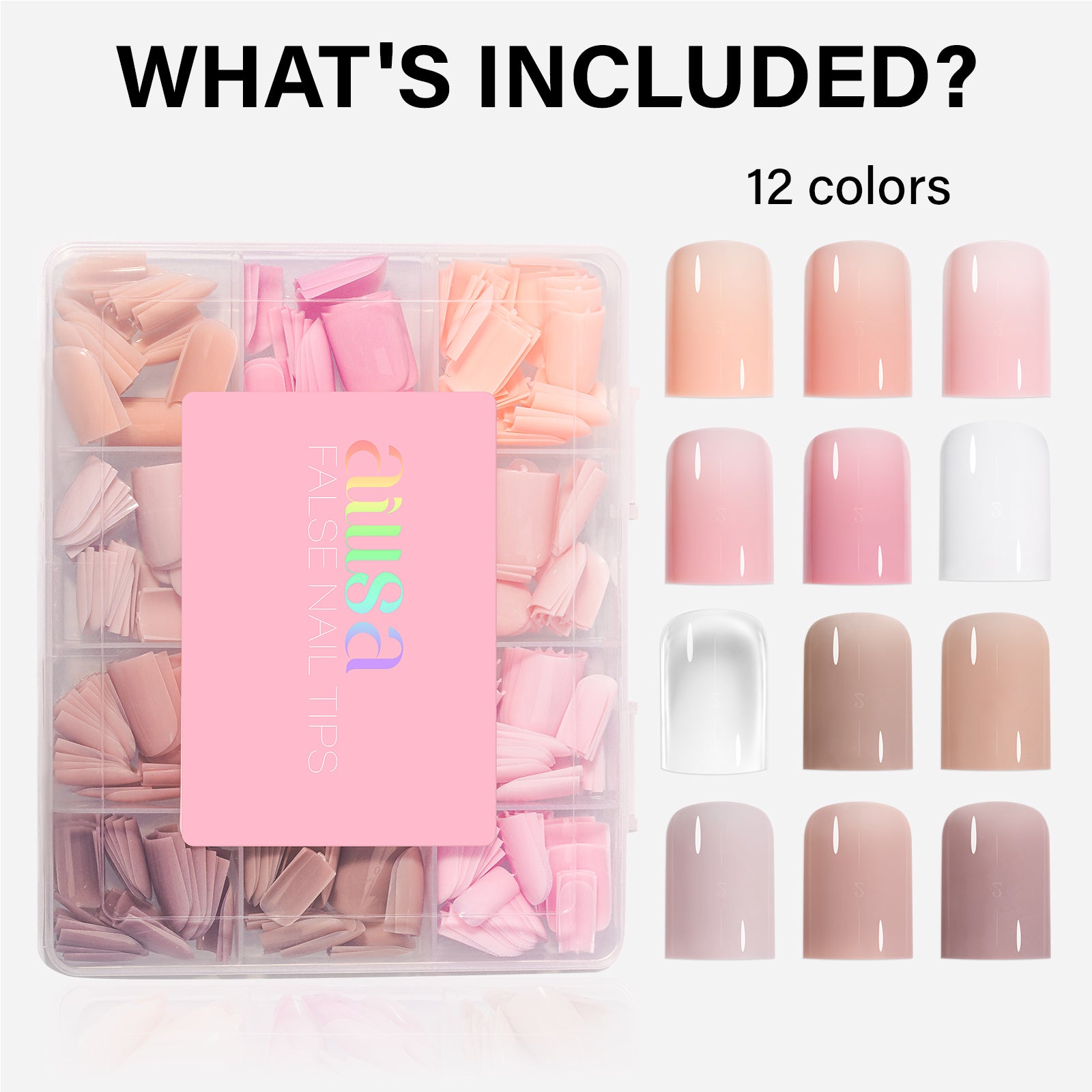 12 Mixed Colors Press-On Nails 