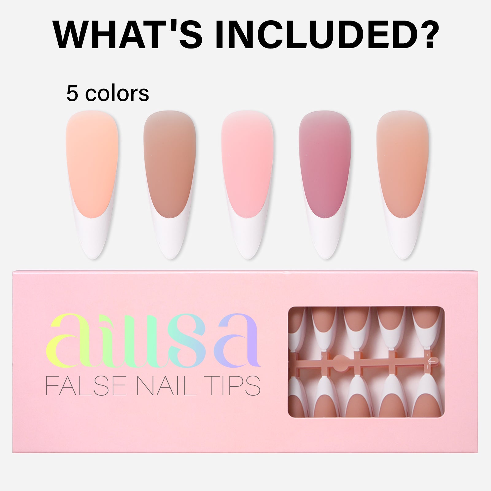 French Gel Nail Tips 5 Colors 