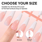 Long Coffin French Tip Press on Nails 