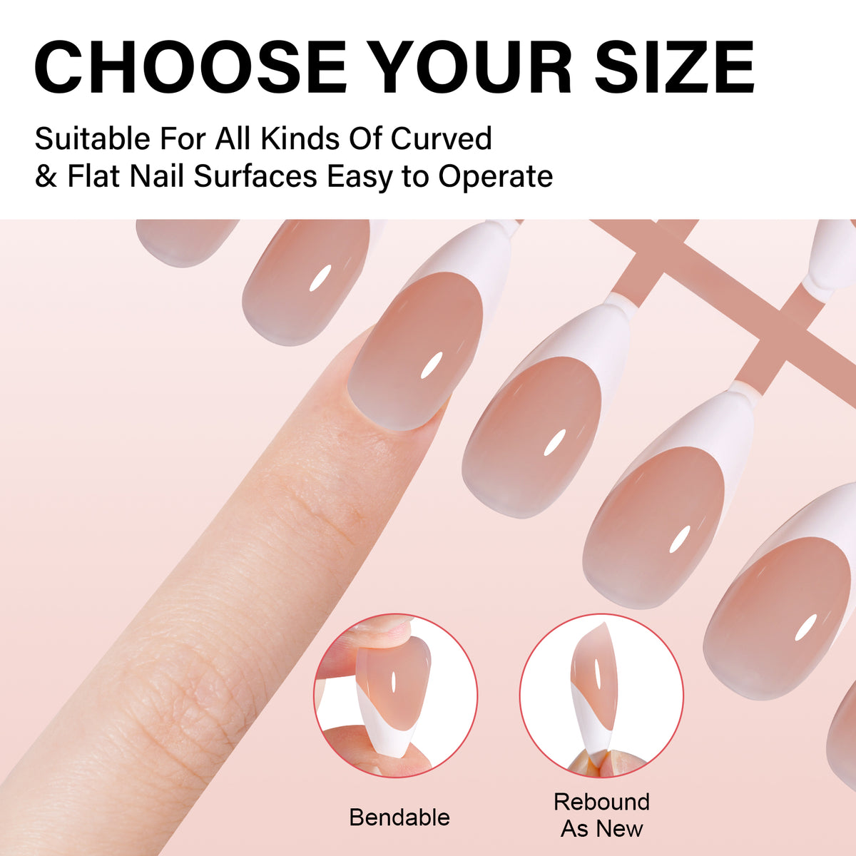 Almond French Tip Press on Nails 