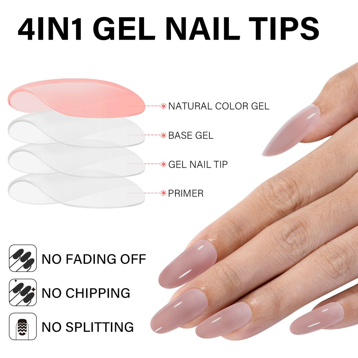 RealFit Nude Tone Mixed Color Press-On Nails 