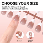 Extra Short Coffin French Tip Press on Nails 