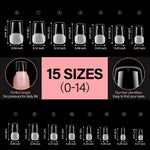 15 Sizes 120pcs Acrylic Nails Tip 