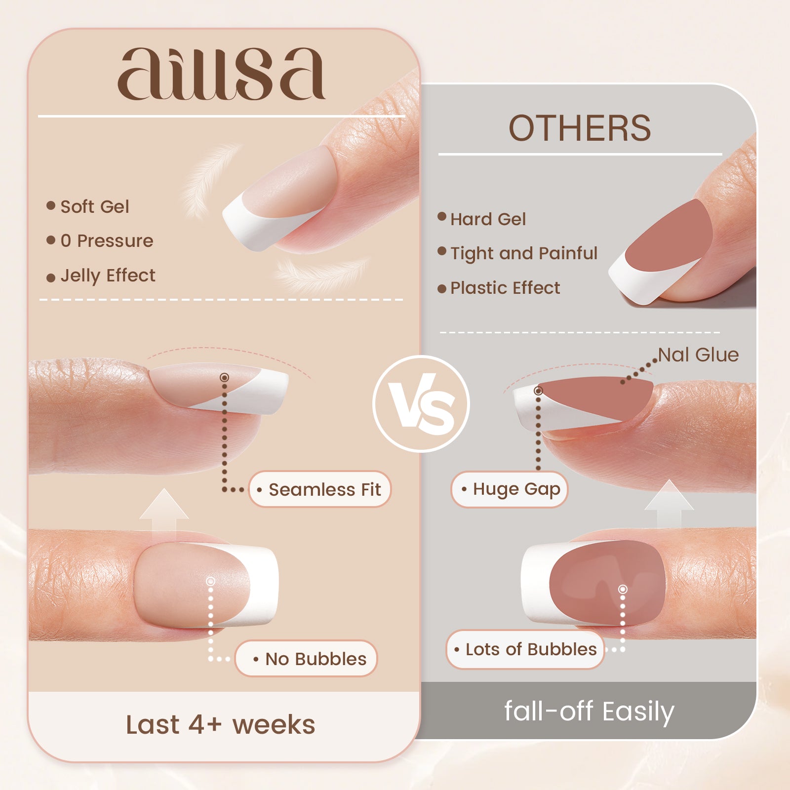 Nude Base French Tip Press On Nails 