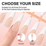 Long Coffin French Tip Press on Nails 