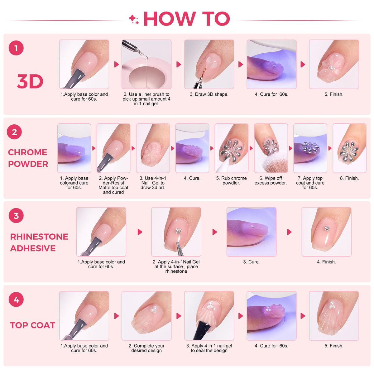 AILLSA 4-in-1 Multi-Use 3D Nail Art Gel 