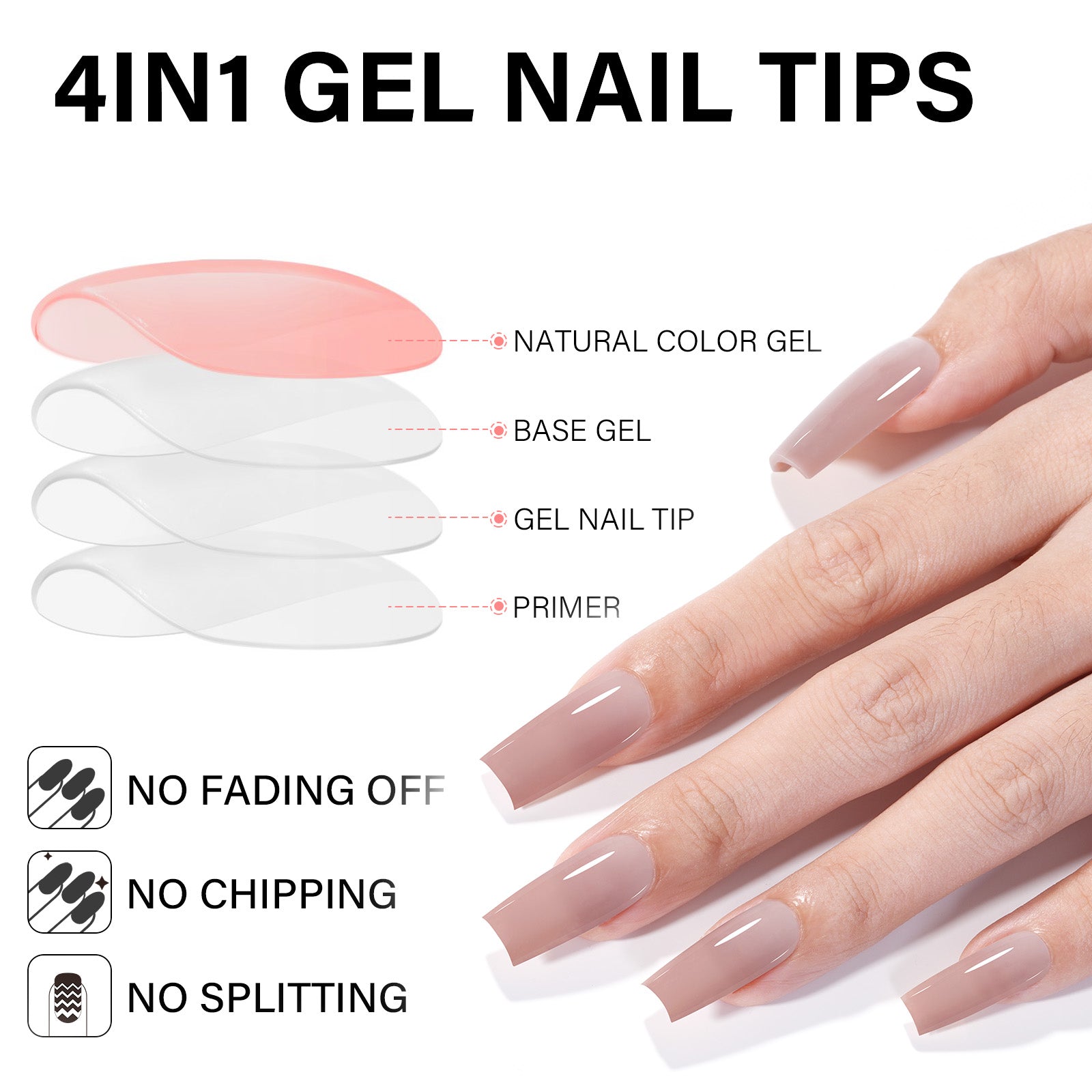 RealFit Nude Tone Mixed Color Press-On Nails 