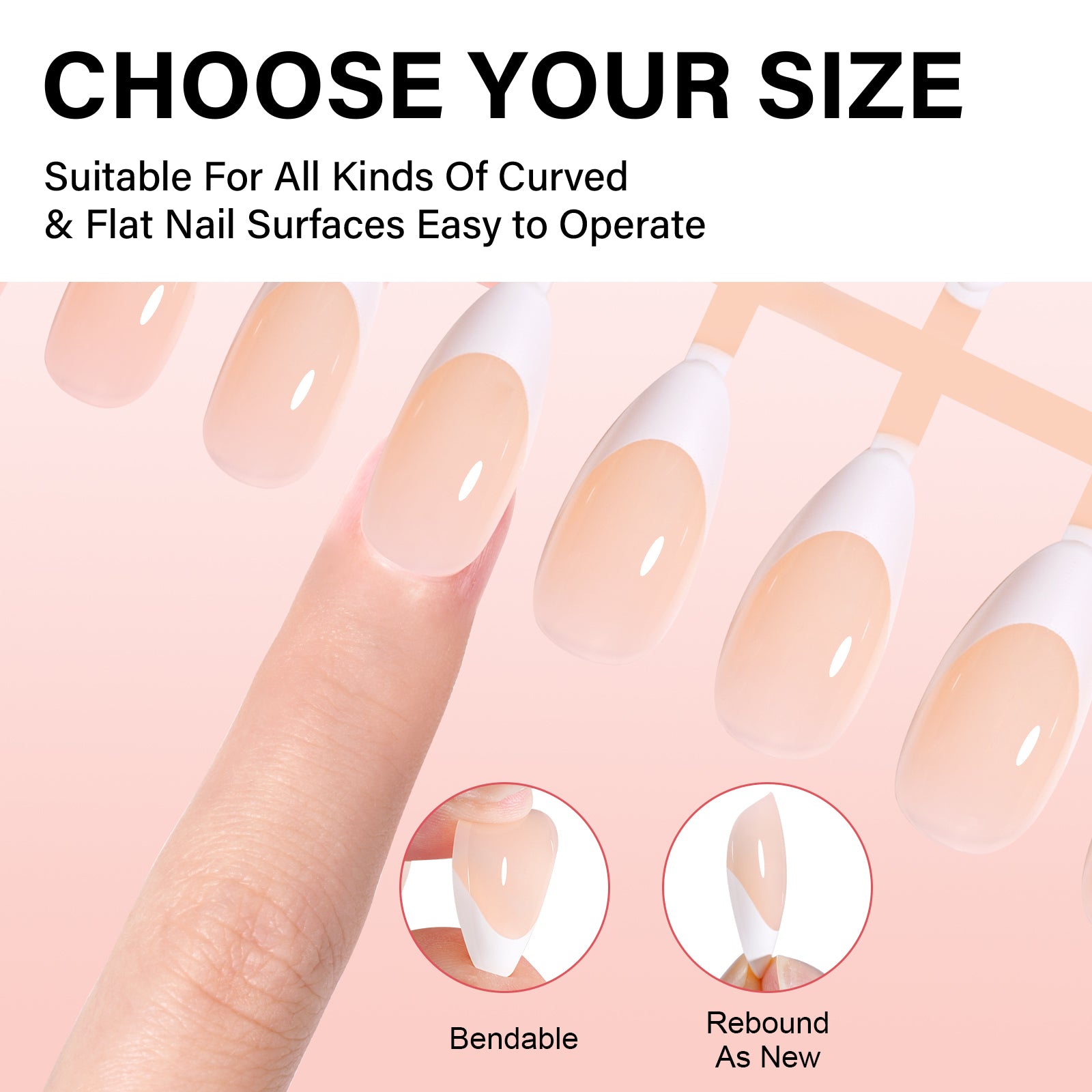 Almond French Tip Press on Nails 