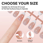 Short Oval French Tip Press on Nails 