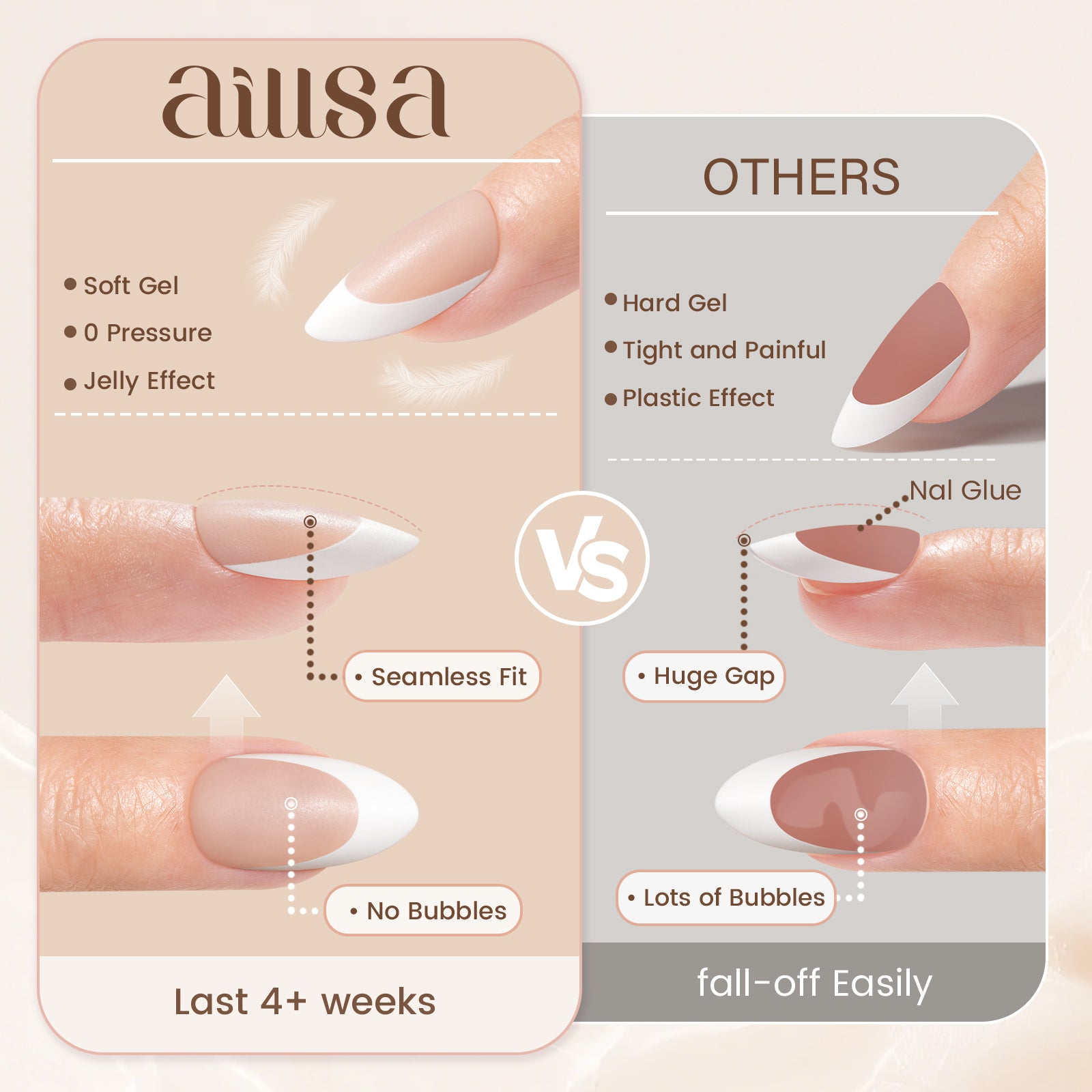 Nude Base French Tip Press On Nails 