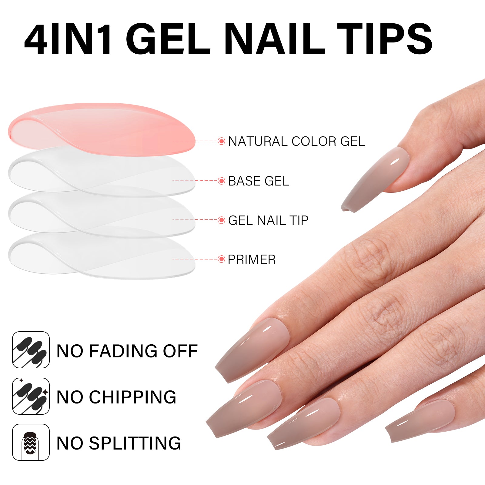RealFit Nude Tone Mixed Color Press-On Nails 