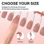 Long Coffin French Tip Press on Nails 