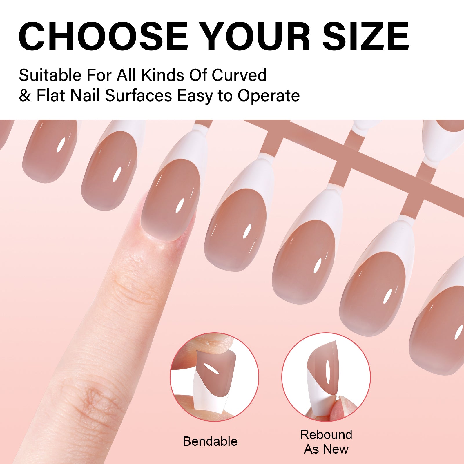 Almond French Tip Press on Nails 