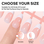 Short Oval French Tip Press on Nails 