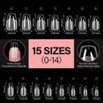 15 Sizes 120pcs Acrylic Nails Tip 